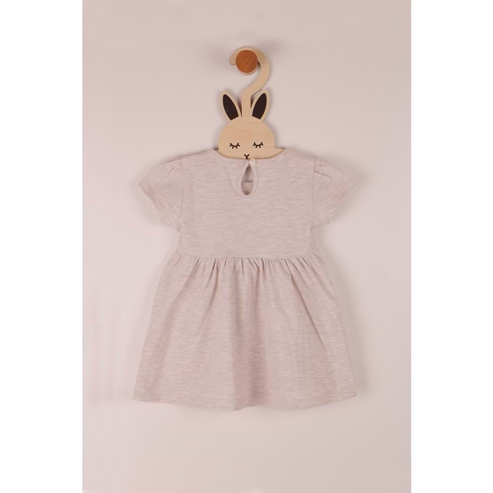 Kız Çocuk Elbise Fare Baskılı - Kahve Melanj (86/110)