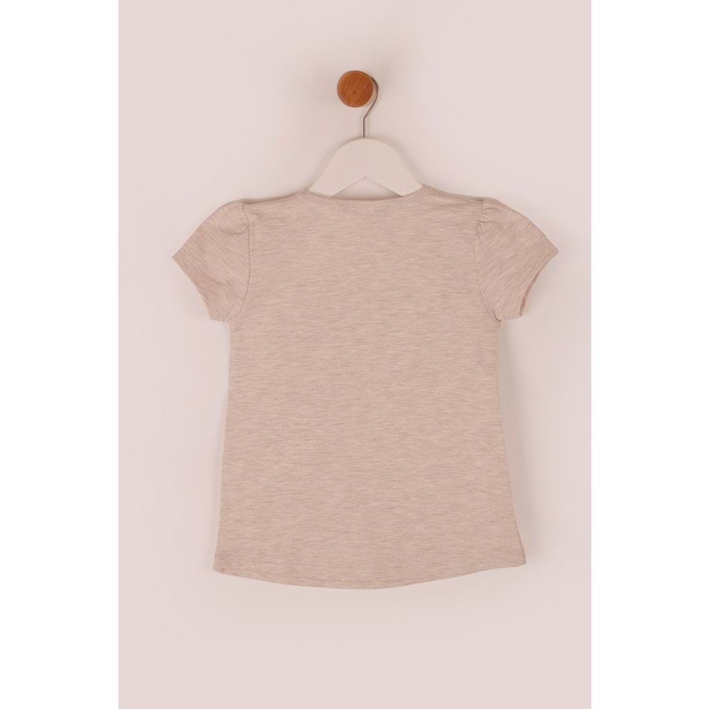 Kız Çocuk Tişört Kızılderili At Baskılı - Kahve (92/116)