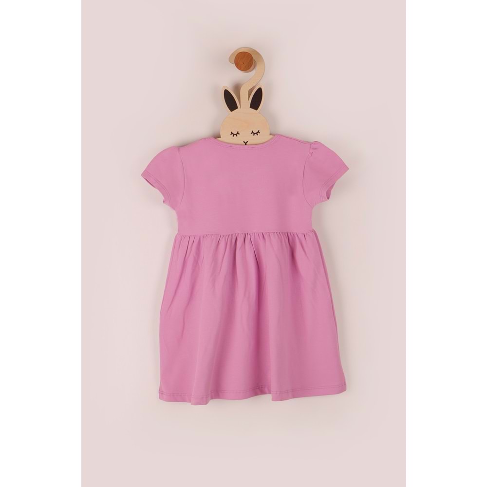 Kız Çocuk Elbise Kalp Baskılı - Lila (98/122)