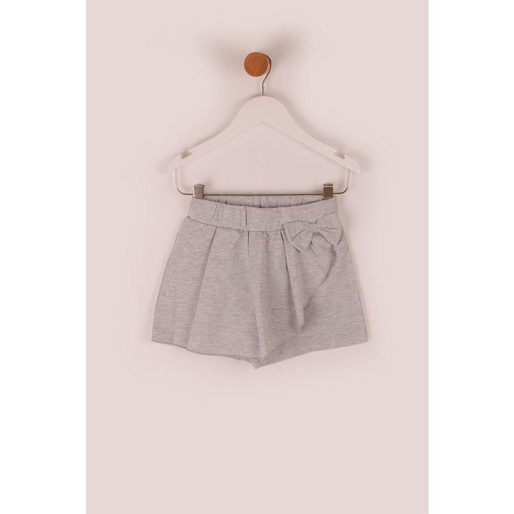 Kız Çocuk Şort Kurdeleli - Gri (98/122)