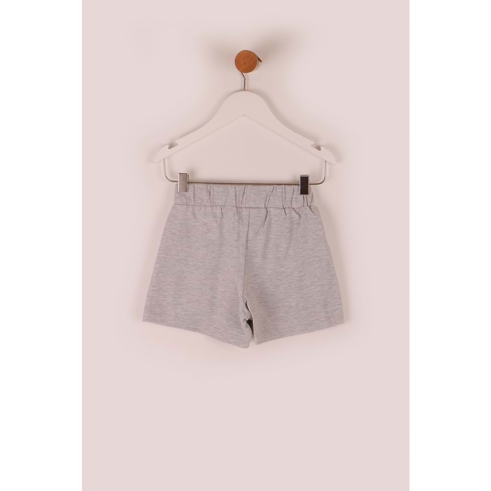 Kız Çocuk Şort Kurdeleli - Gri (98/122)
