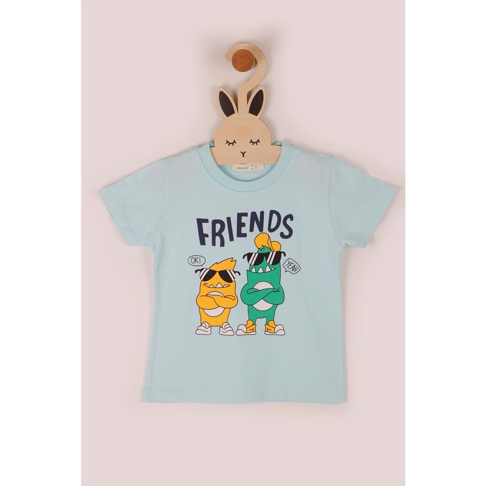 Erkek Çocuk Tişört Friends Baskılı - Mavi (98/122)