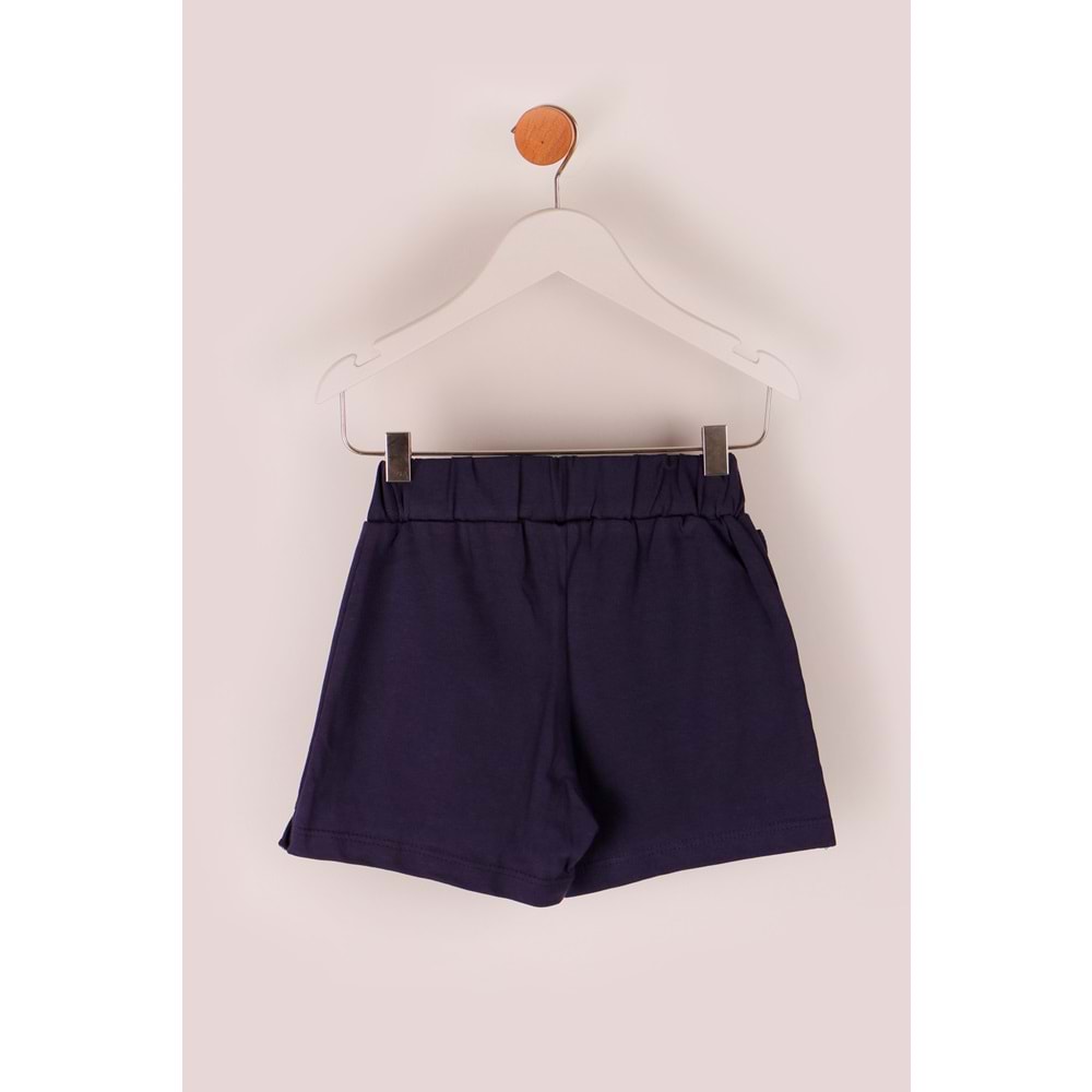 Kız Çocuk Şort Etek Kurdeleli - Koyu Mor (98/122)