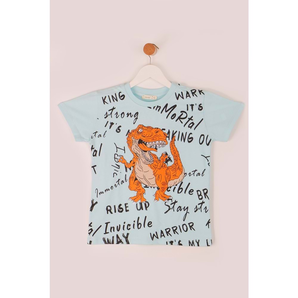 Erkek Çocuk Sweatshirt Trex Baskılı - Mavi (116/140)