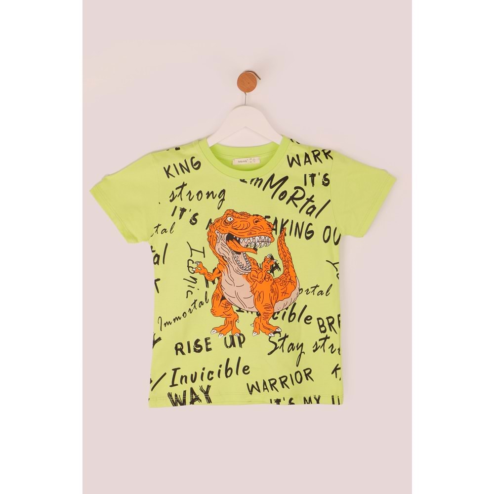 Erkek Çocuk Sweatshirt Trex Baskılı - Fıstık Yeşili (116/140)