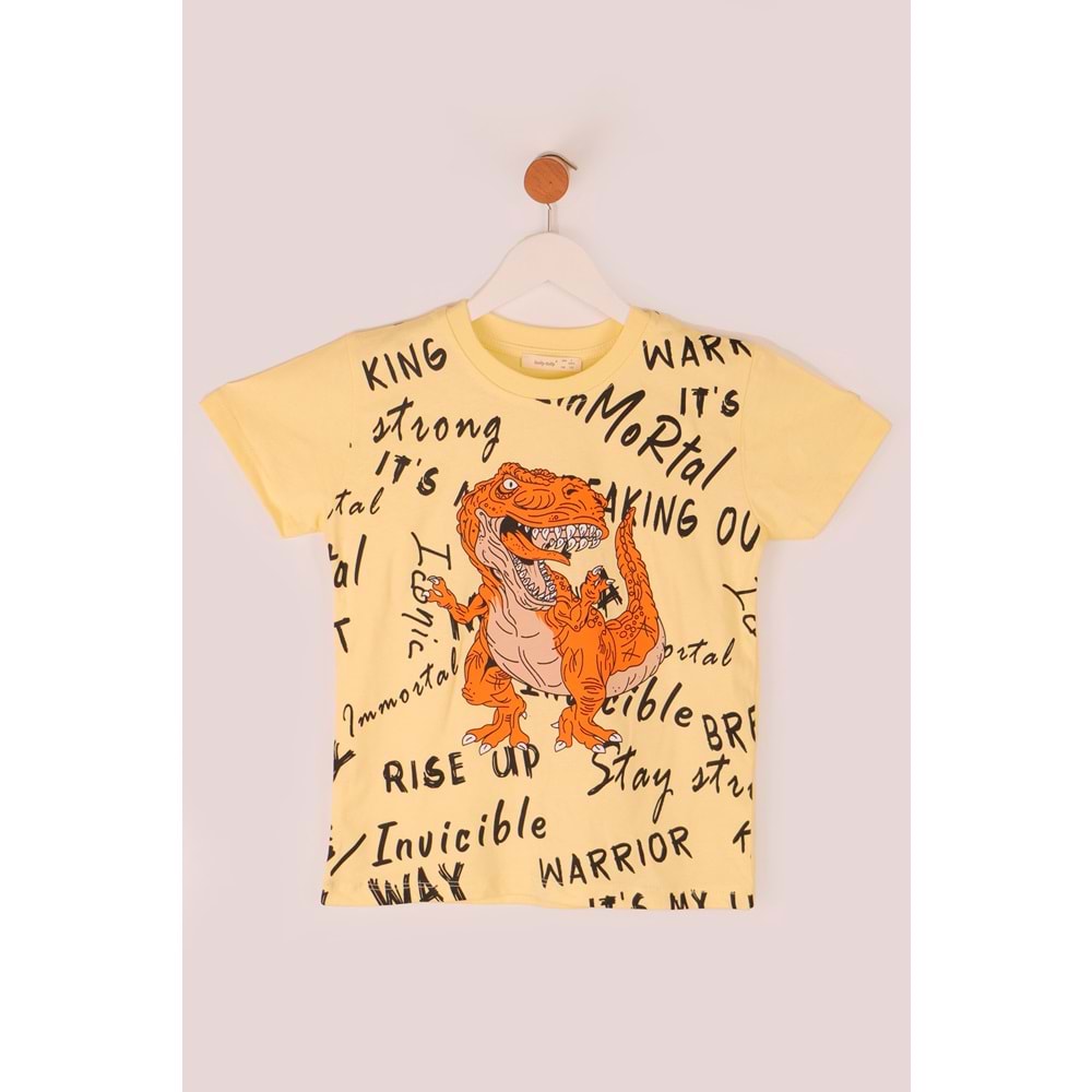 Erkek Çocuk Sweatshirt Trex Baskılı - Sarı (116/140)