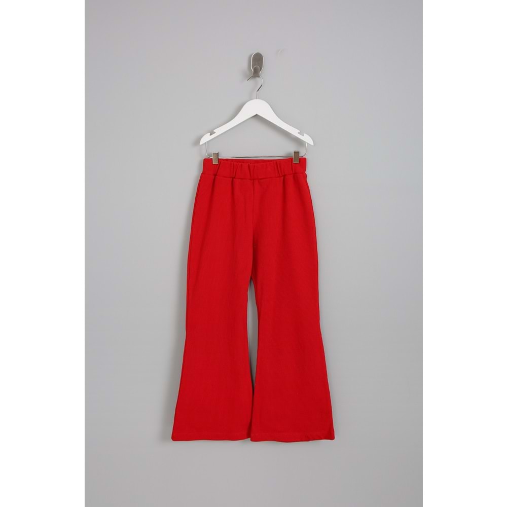 Kız Çocuk Eşofman Altı Ispanyol Paça - Kırmızı (128/152)