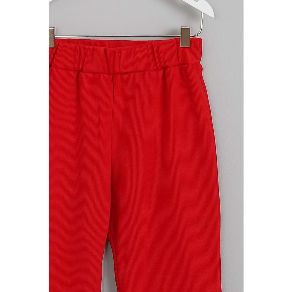 Kız Çocuk Eşofman Altı Ispanyol Paça - Kırmızı (128/152)