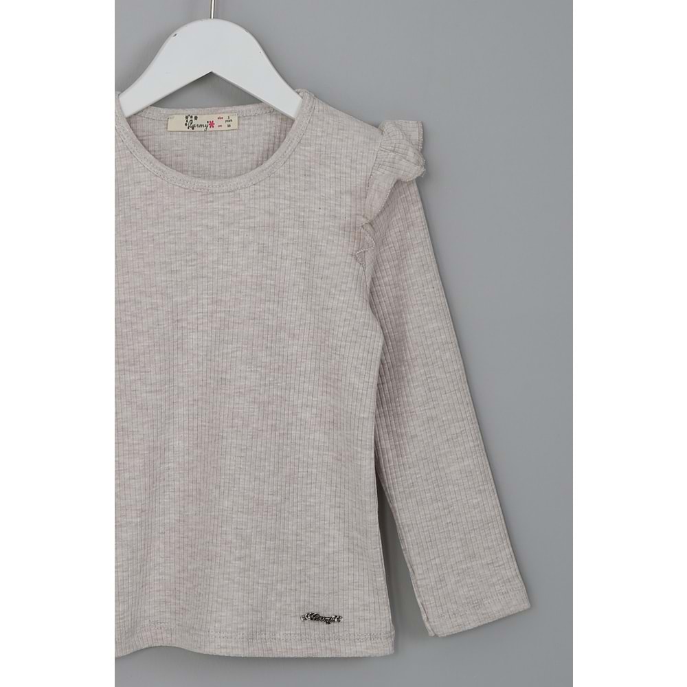 Kız Çocuk Tişört Barmy Aksesuar - Kahve (98/122)