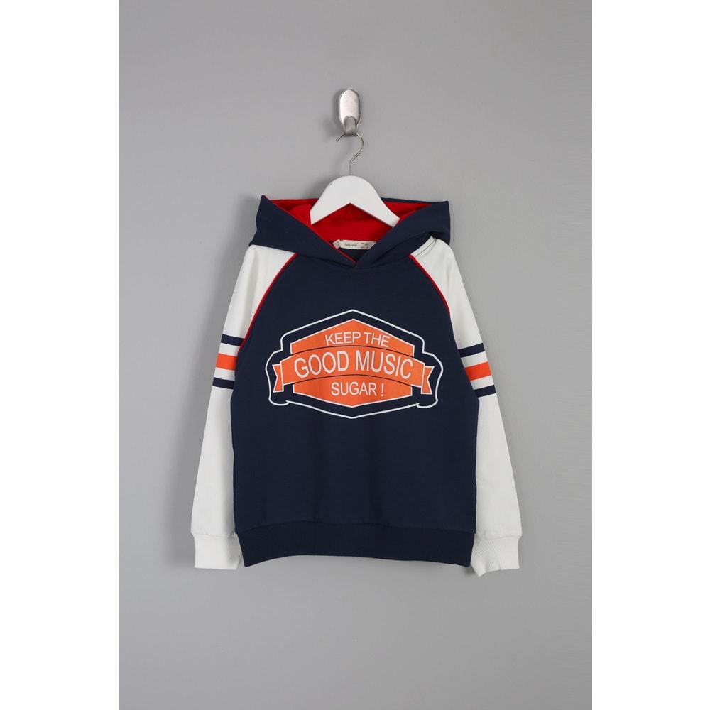 Erkek Çocuk Sweatshirt Good Music Baskılı - Lacivert (116/140)