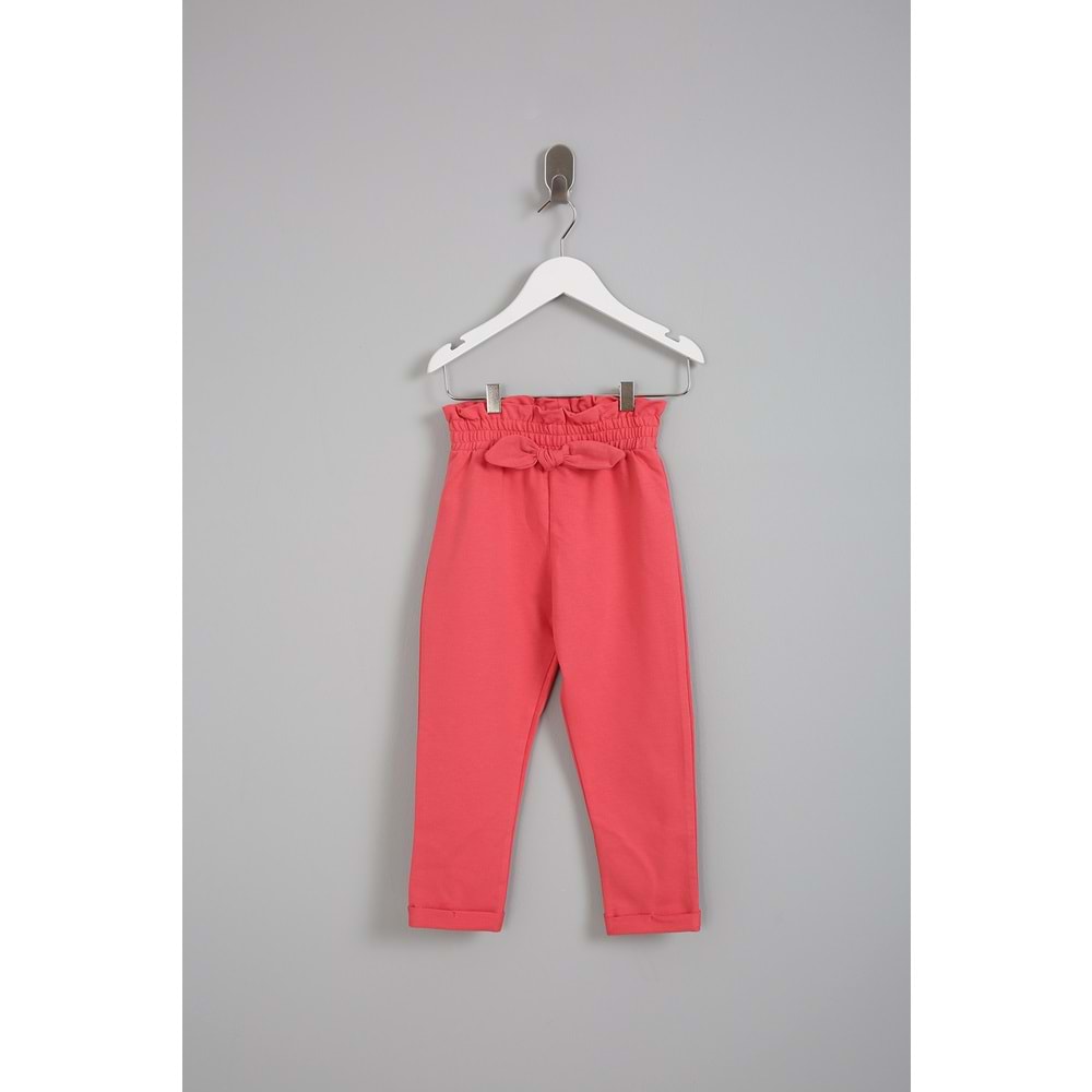 Kız Çocuk Eşofman Altı Kurdeleli - Kiremit (98/122)