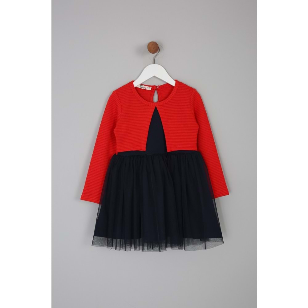 Kız Çocuk Elbise - Kırmızı (98/122)