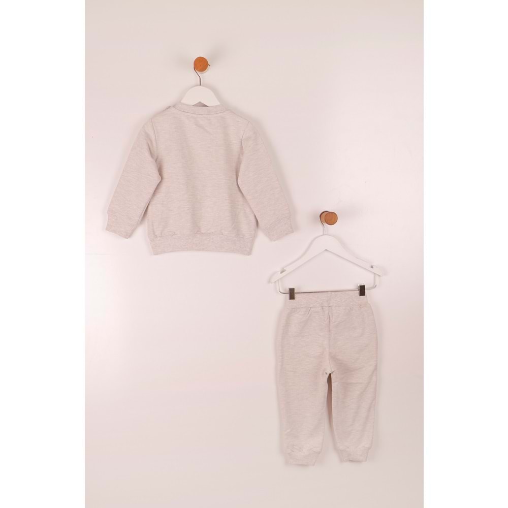 Kız Çocuk Sweat Takım Yavru Unicorn Nakışlı - Kahve (86/110)