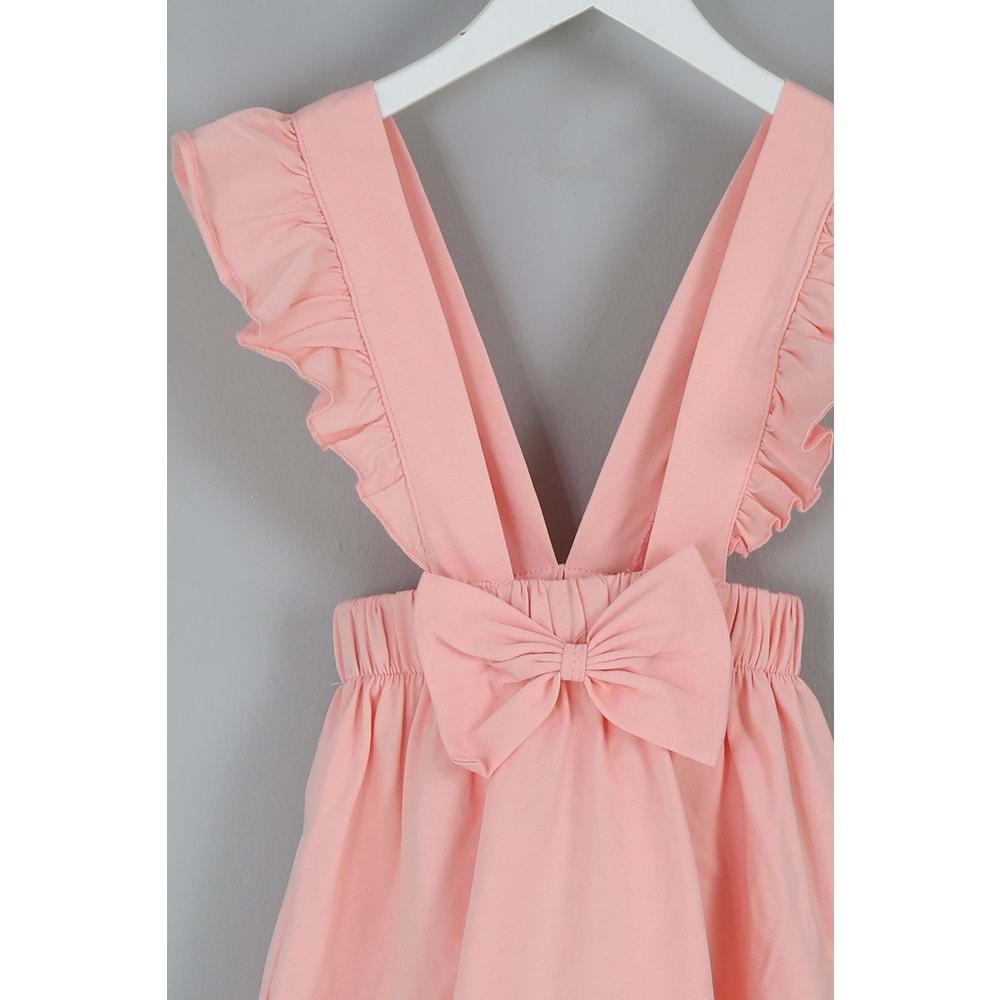 Kız Çocuk Askılı Etek Kurdeleli - Yavruağzı (98/122)