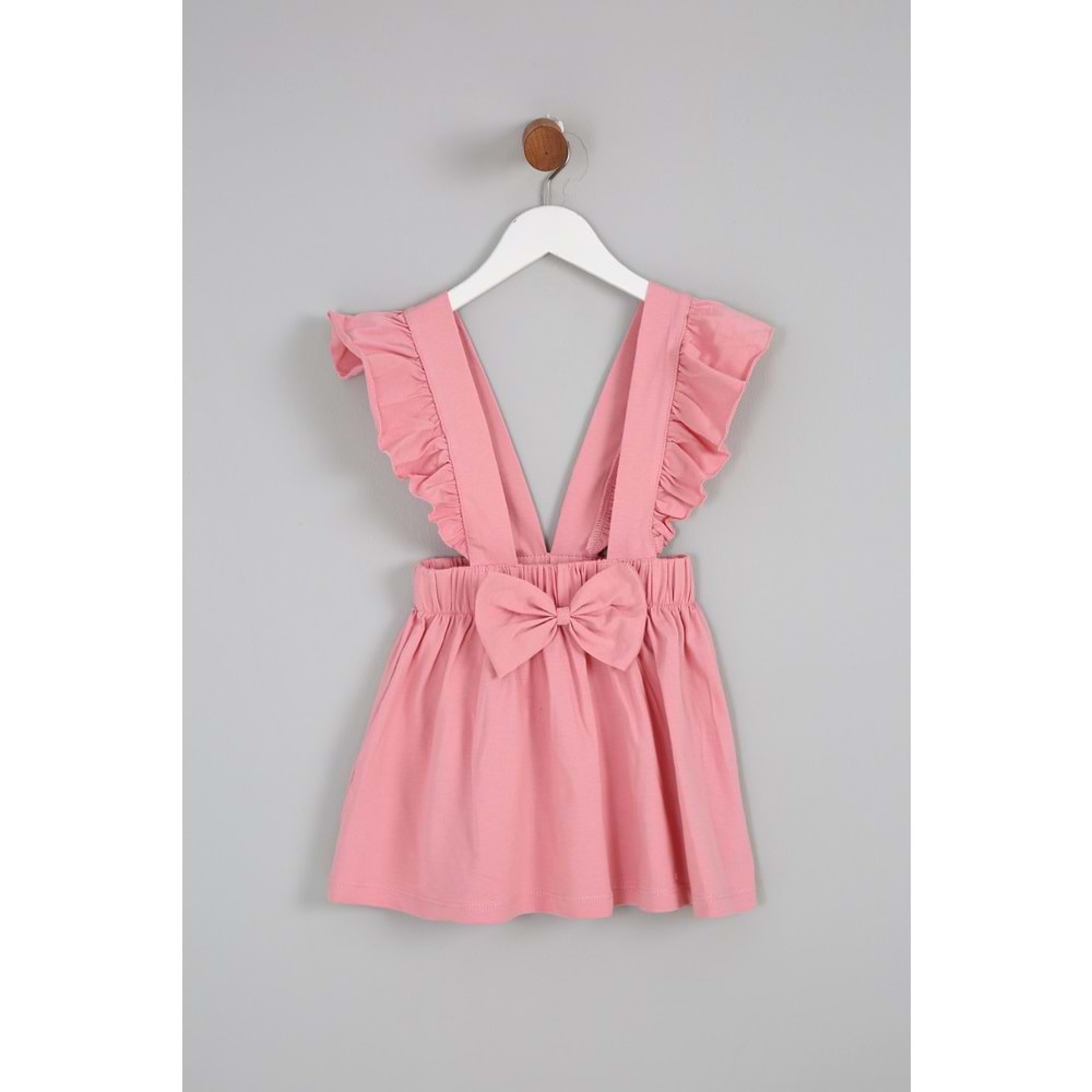 Kız Çocuk Askılı Etek Kurdeleli - Gül Kurusu (98/122)