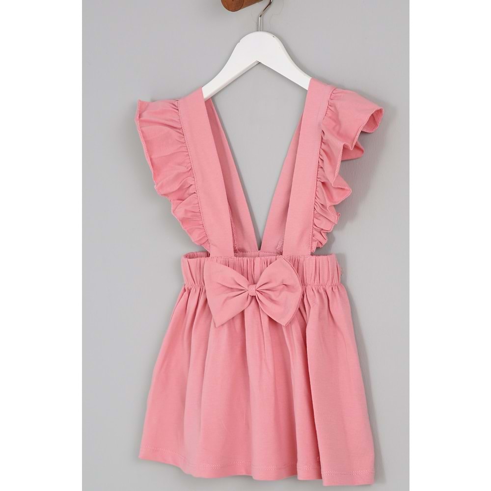 Kız Çocuk Askılı Etek Kurdeleli - Gül Kurusu (98/122)