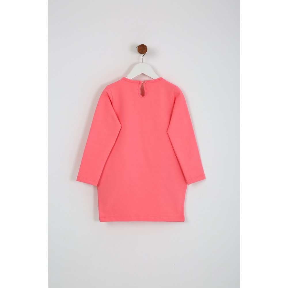 Kız Çocuk Elbise Make Fun Baskılı - Şeker Pembe (98/122)