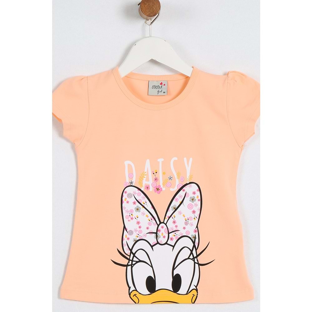Kız Çocuk Tişört Daisy Duck Baskılı - Yavruağzı (98/122)