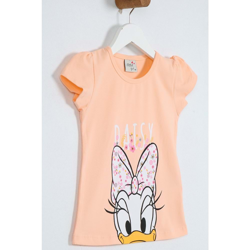 Kız Çocuk Tişört Daisy Duck Baskılı - Yavruağzı (98/122)