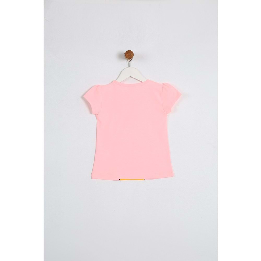 Kız Çocuk Tişört Daisy Duck Baskılı - Neon Açık Pembe (98/122)