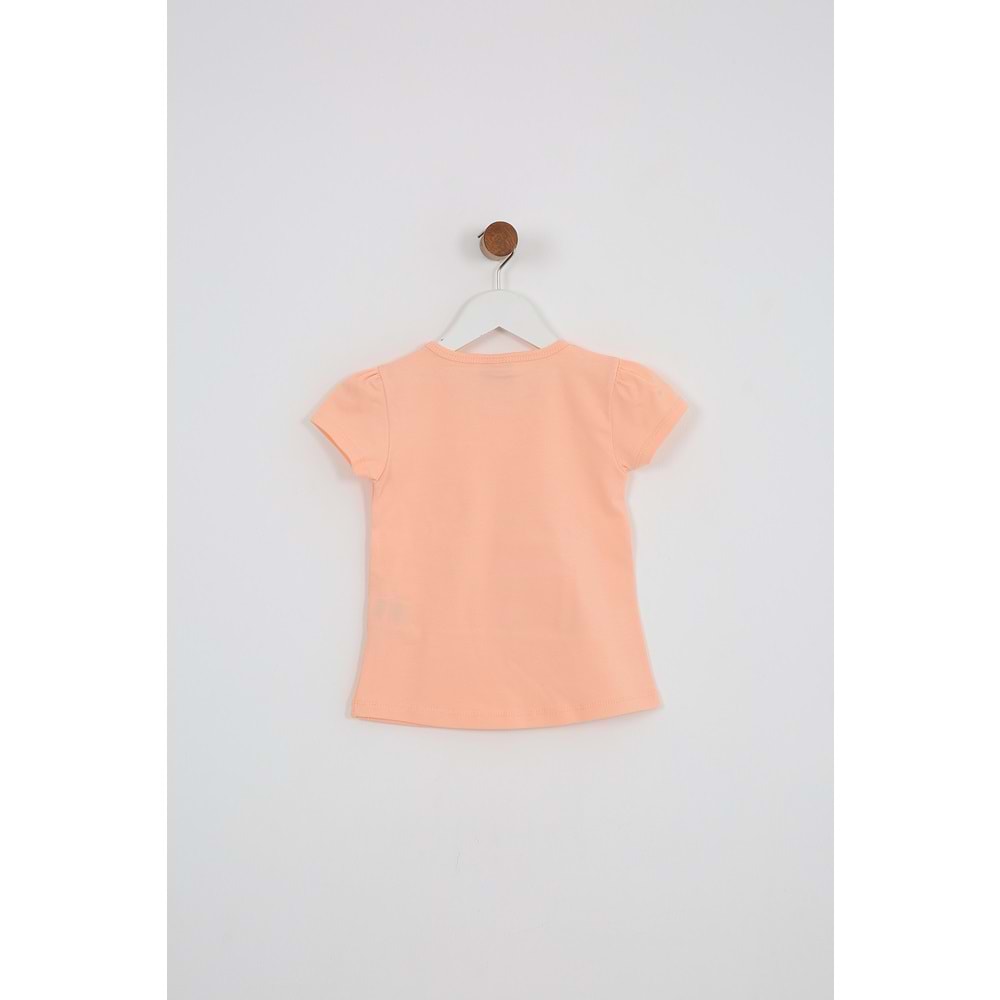 Kız Çocuk Tişört Domuz Baskılı - Yavruağzı (92/116)