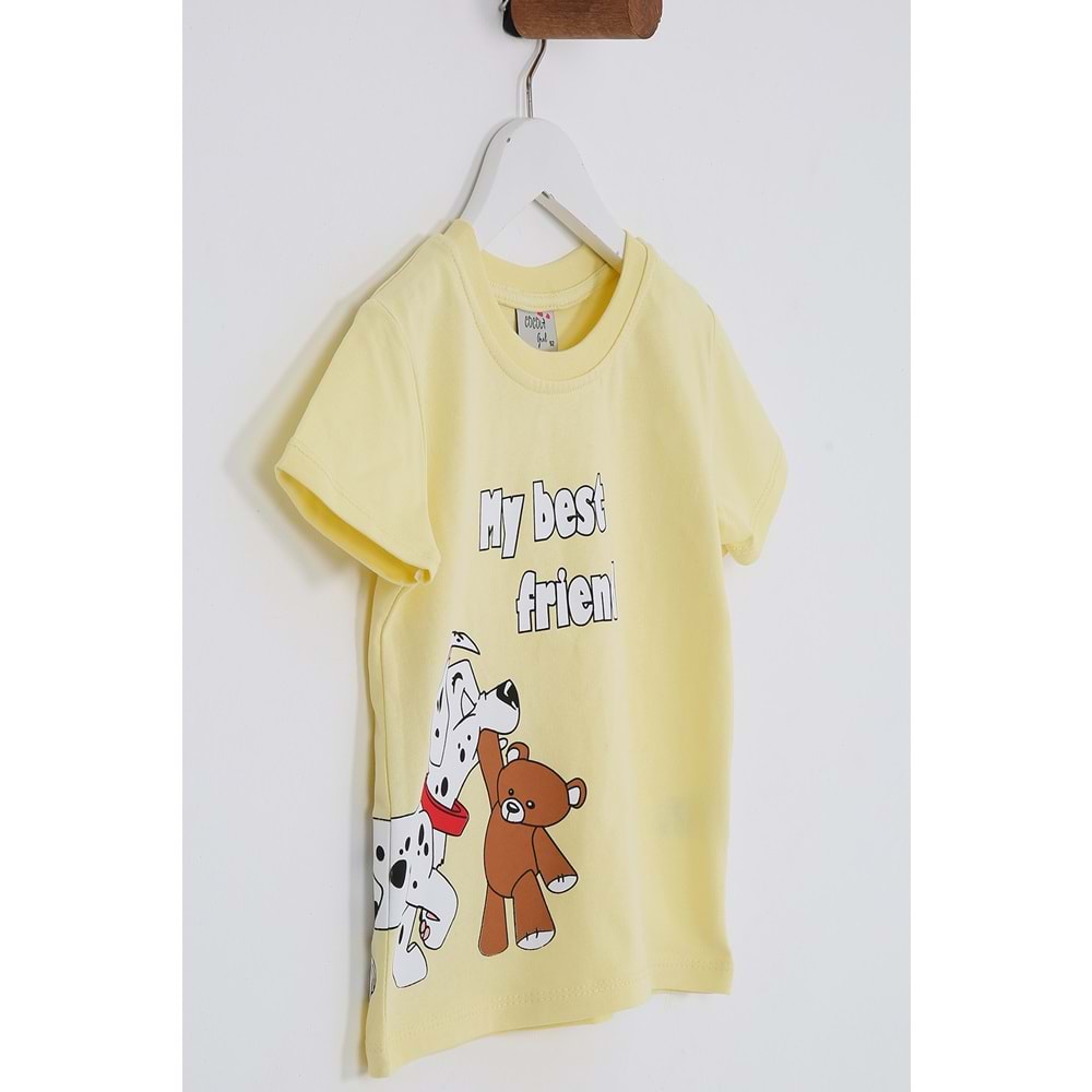 Erkek Çocuk Tişört Yavru Dalmaçya Baskılı - Açık Sarı (92/116)