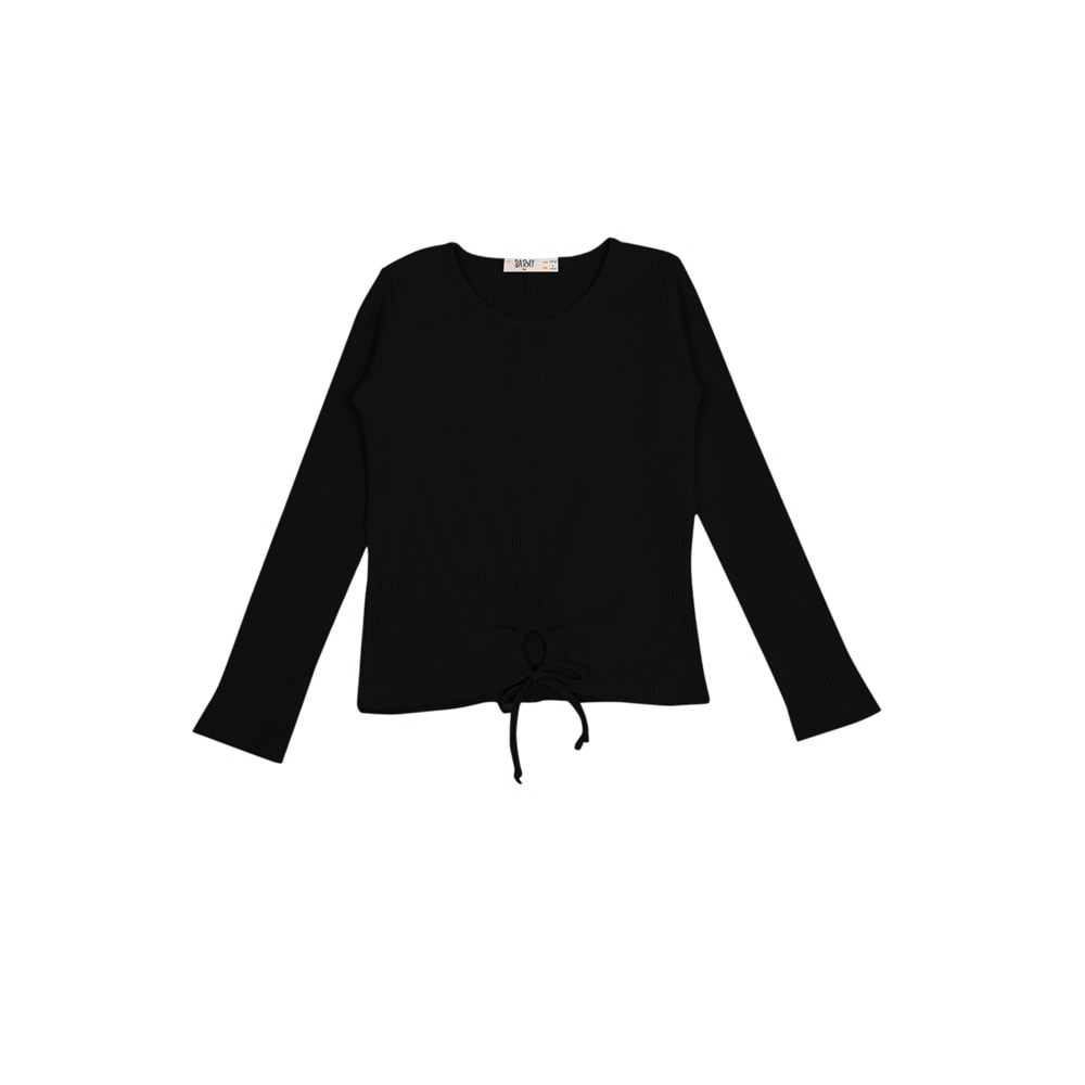 Kız Çocuk Sweat Beli Kurdeleli - Siyah (128/152)