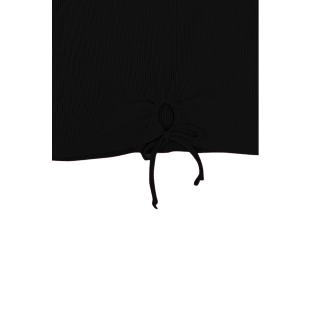 Kız Çocuk Sweat Beli Kurdeleli - Siyah (128/152)