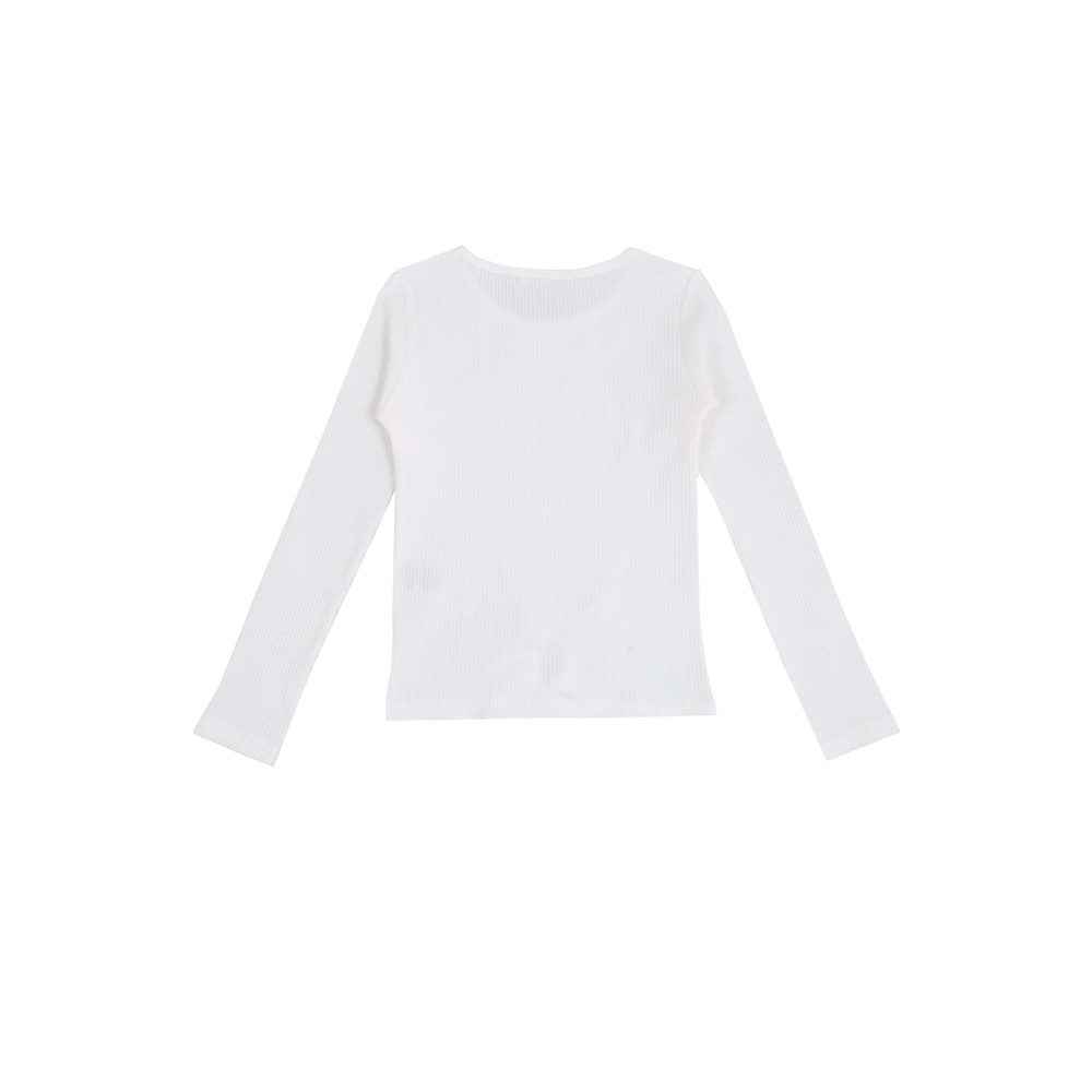 Kız Çocuk Sweat Beli Kurdeleli - Krem (128/152)