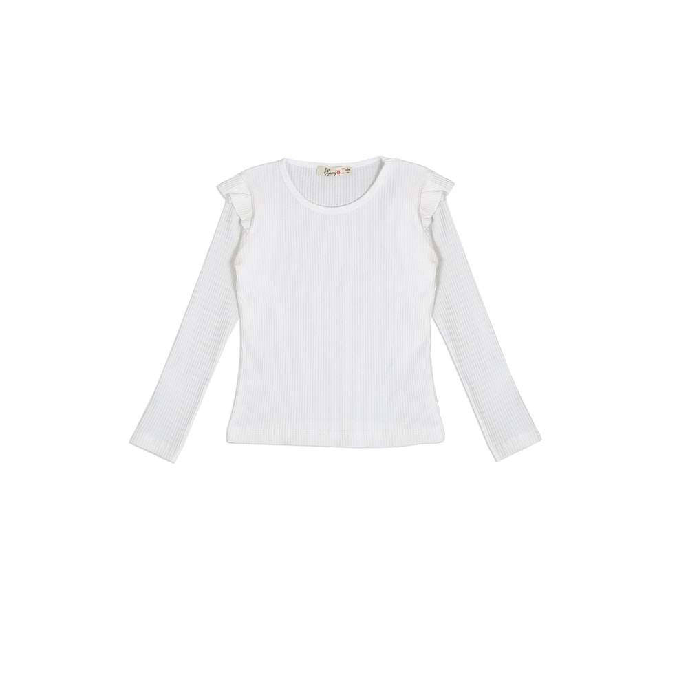 Kız Çocuk Etekli Takım Çift Kurdeleli - Krem (104/128)