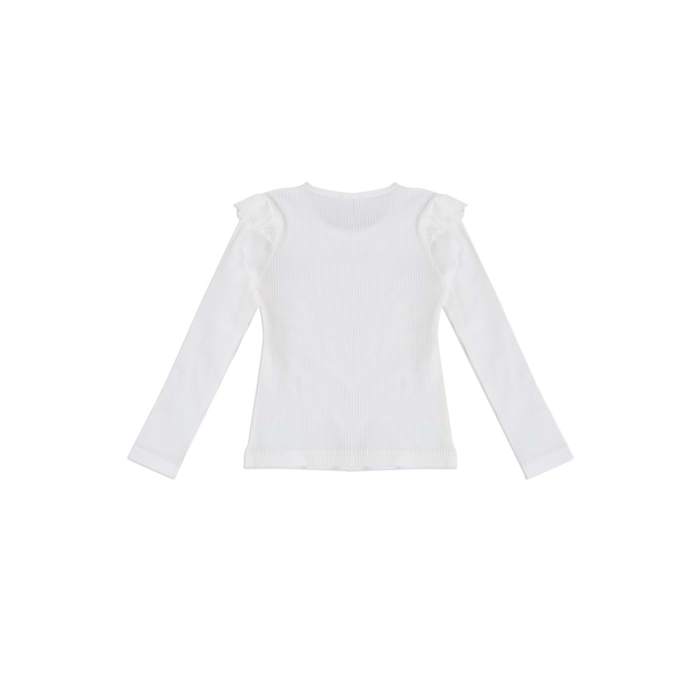 Kız Çocuk Etekli Takım Çift Kurdeleli - Krem (104/128)