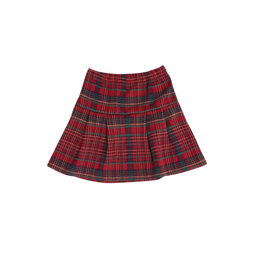 Kız Çocuk Etekli Takım Çift Kurdeleli - Krem (104/128)