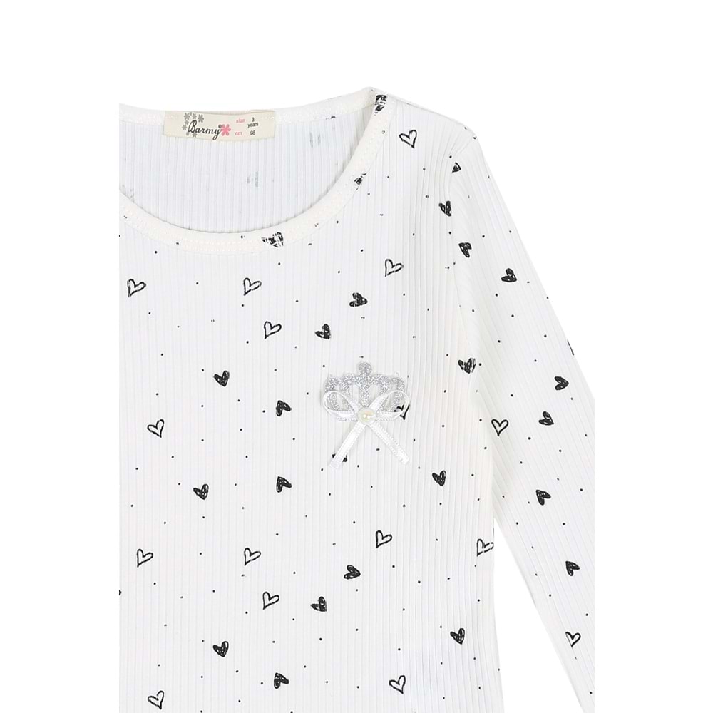 Kız Çocuk Sweat Taç Aksesuarlı - Krem (98/122)