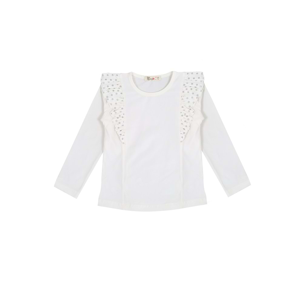 Kız Çocuk Sweat Fırfırlı - Krem (98/122)