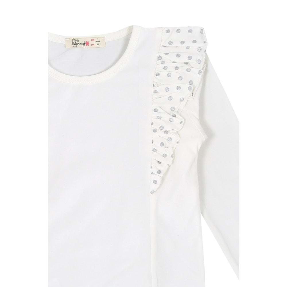 Kız Çocuk Sweat Fırfırlı - Krem (98/122)