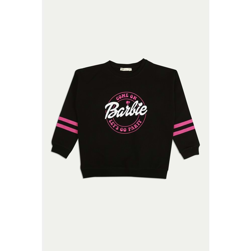 Kız Çocuk Tişört Barbie Armalı - Siyah (128/152)