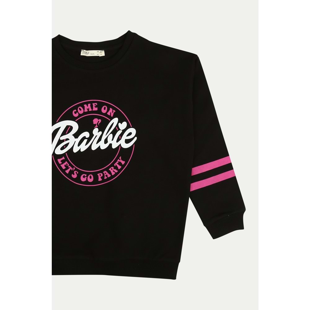 Kız Çocuk Tişört Barbie Armalı - Siyah (128/152)