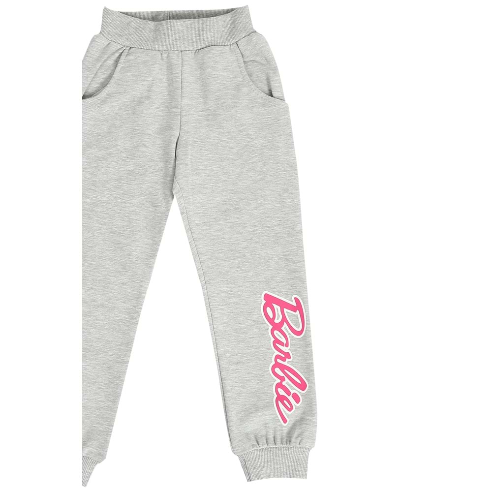 Kız Çocuk Sweat Takım Kolları Barbie Baskılı - Gül Kurusu (104/134)