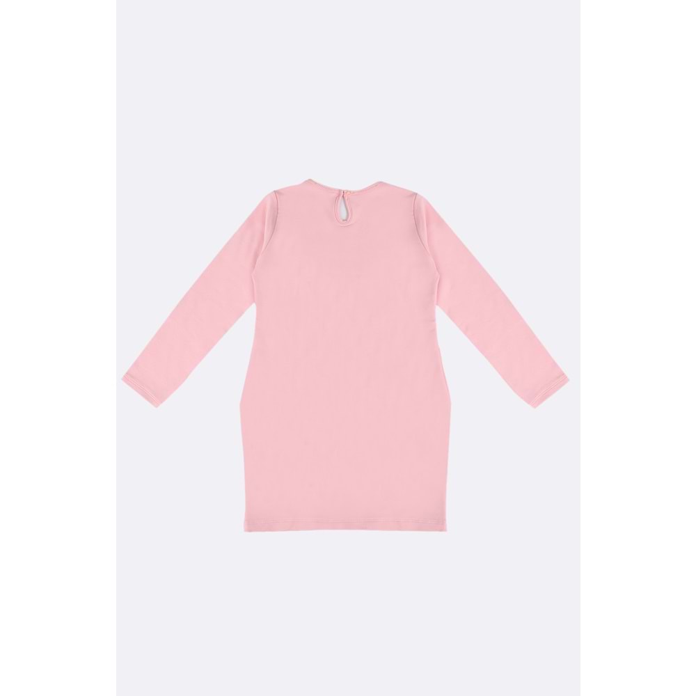 Kız Çocuk Elbise Barbie Baskılı - Bebe Pembe (116/140)