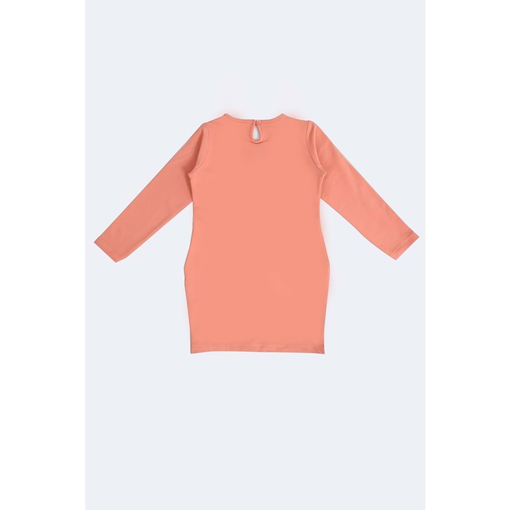 Kız Çocuk Elbise Barbie Baskılı - Gül Kurusu (116/140)