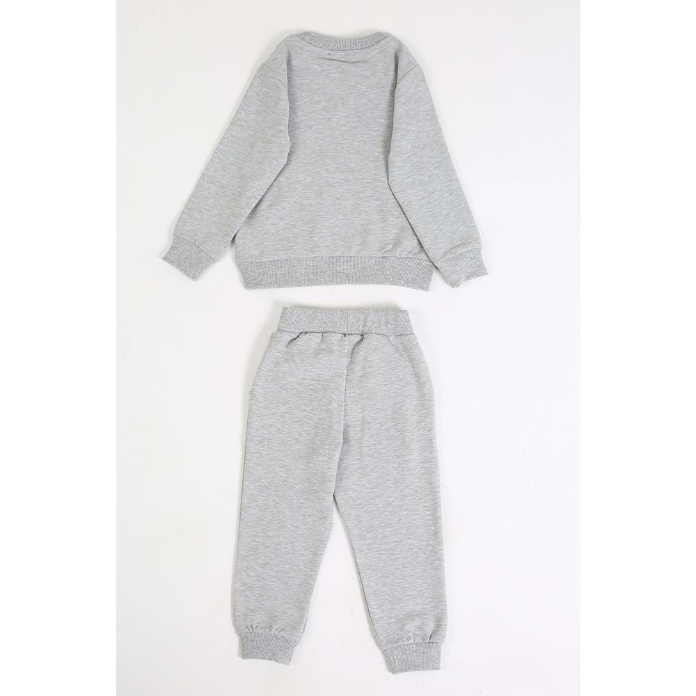 Kız Çocuk Sweat Takım Balonlu Kedi - Gri (92/116)