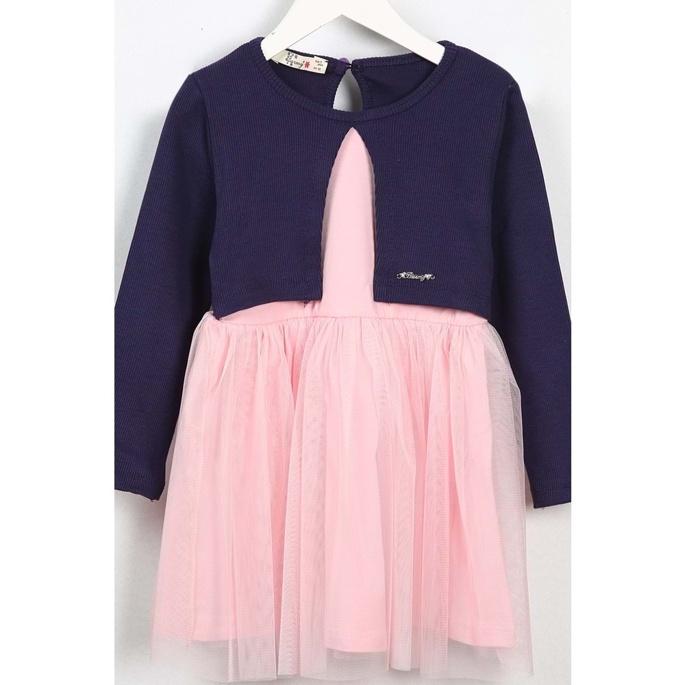 Kız Çocuk Elbise Tüllü - Mor (98/122)