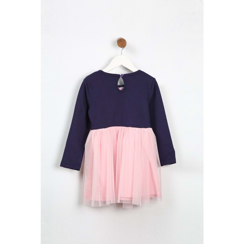 Kız Çocuk Elbise Tüllü - Mor (98/122)