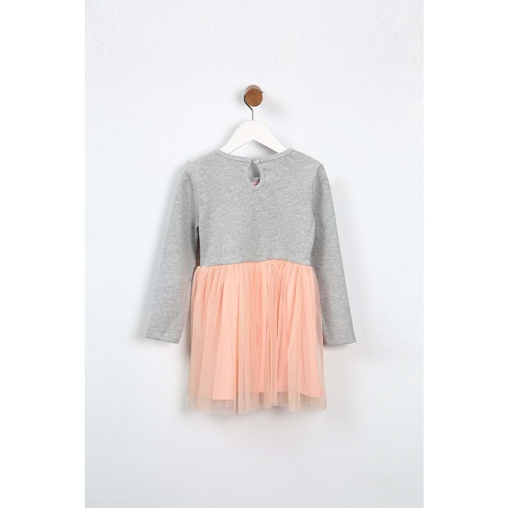 Kız Çocuk Elbise Tüllü - Gri(98/122)