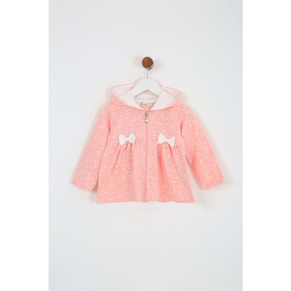 Kız Çocuk Hırka Çift Kurdeleli - Pembe (74/98)