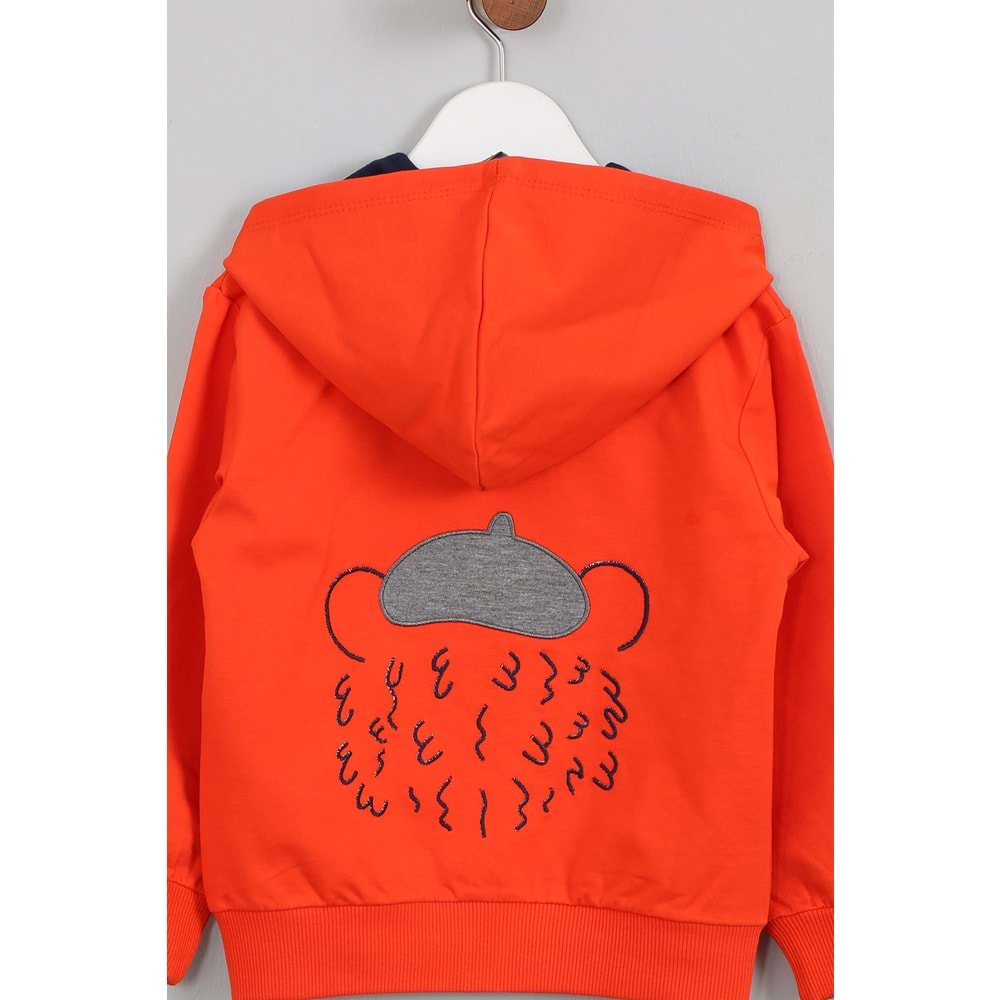 Erkek Çocuk Eşofman Takımı Ayıcık Nakışlı - Oranj (98/122)