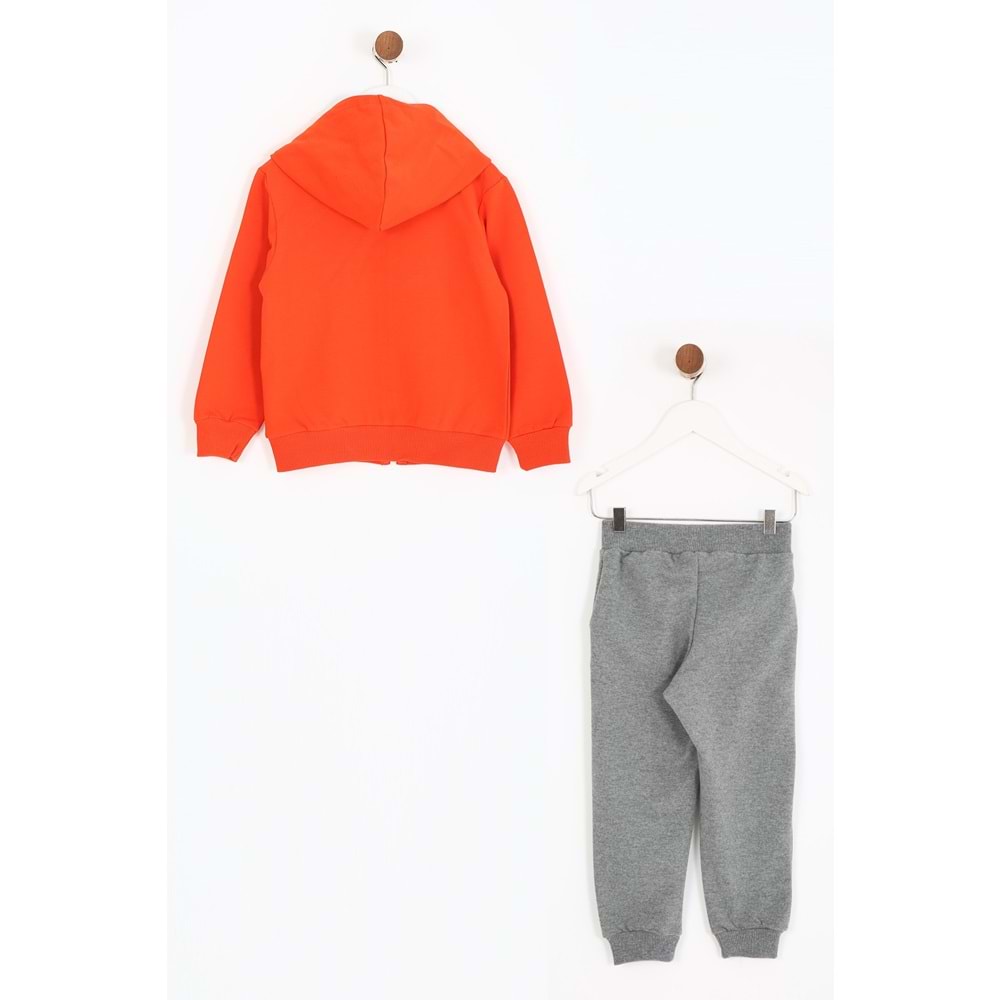 Erkek Çocuk Eşofman Takımı Ayıcık Nakışlı - Oranj (98/122)