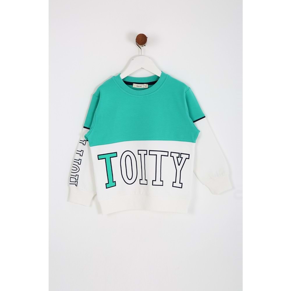 Erkek Çocuk Tişört Hoity Baskılı - Açık Yeşil (98/122)