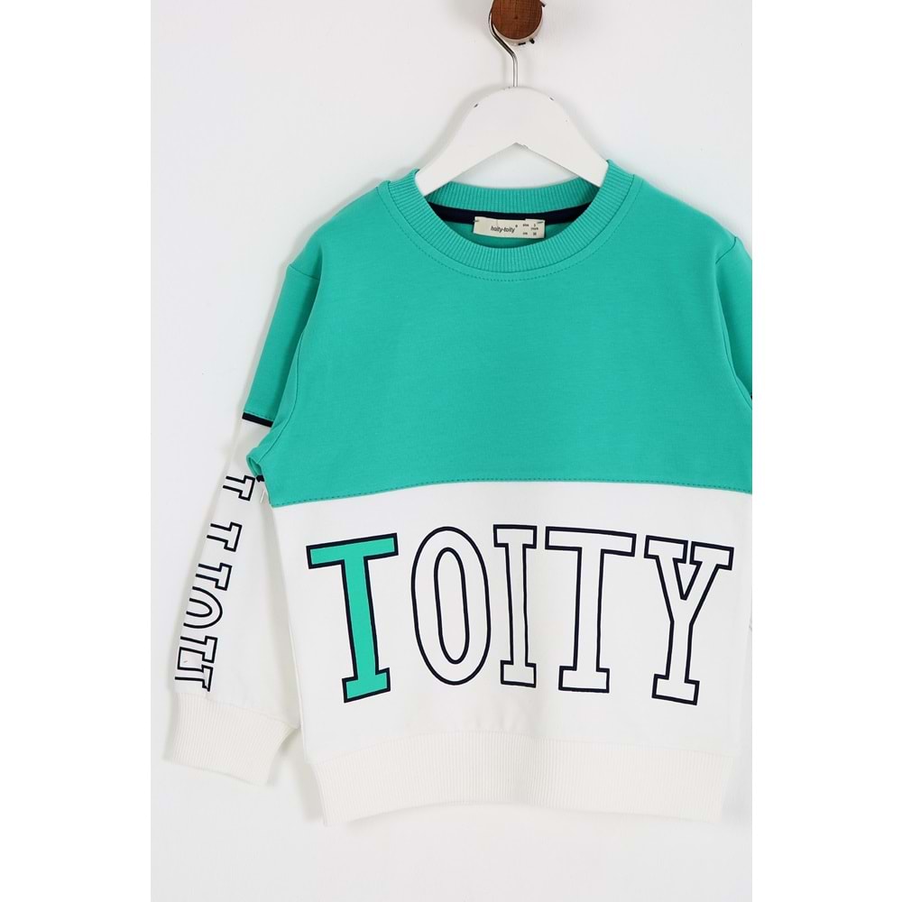 Erkek Çocuk Tişört Hoity Baskılı - Açık Yeşil (98/122)