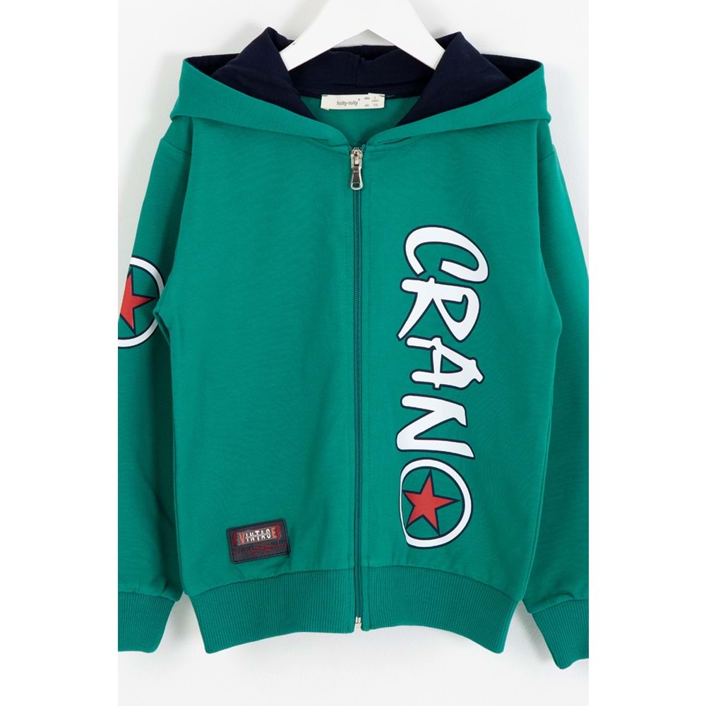 Erkek Çocuk Hırka Yıldız Baskılı - Mint Yeşili (110/134)